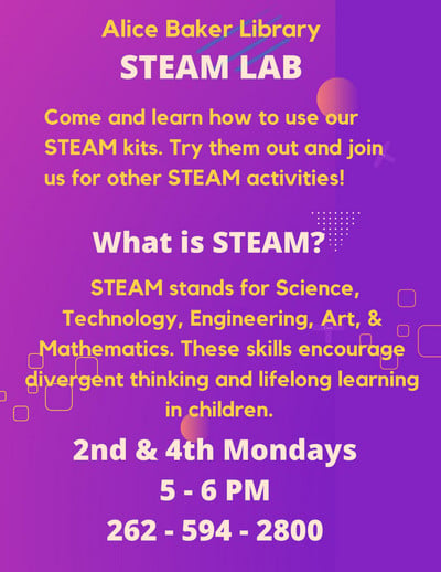 Alice Baker Library STEAM LAB