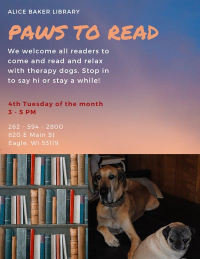 Alice Baker Library Paws to Read