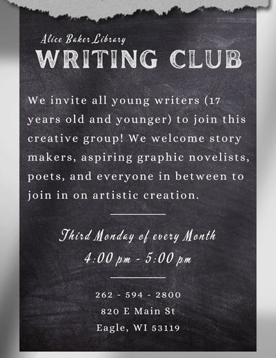 Alice Baker Library Writing Club